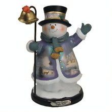 Load image into Gallery viewer, The Bradford Exchange Winter Wonderland Snowman Heirloom Classics Collection Issue #10 Jingle Bells Holiday Decoration Figurine by Thomas Kinkade 7-inches
