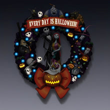 Load image into Gallery viewer, The Hamilton Collection Disney Tim Burton’s The Nightmare Before Christmas Halloween Wreath Illuminated Sculpture 18-inches - RCE Global Solutions
