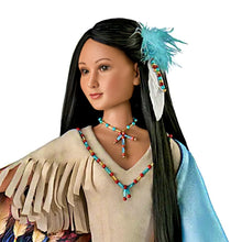 Load image into Gallery viewer, The Ashton-Drake Galleries Legend of the Spirit Pony Portrait Doll Handcrafted with Hand-Painted Details with Over 200 Beaded Faux Feather and Faux Suede-Buckskin Dress Collectors Edition by Laurie Prindle 21-Inches
