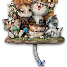 Load image into Gallery viewer, The Bradford Exchange Frolicking Felines Fully Sculpted Hand-Painted Cat-Themed Cuckoo Clock 12-inches - RCE Global Solutions
