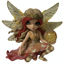 Load image into Gallery viewer, The Hamilton Collection Mystic Guardians of Nature Fairy Figurine Collection Issue #5 Solara, Sentinel of Light Handcrafted Resin with Custom-Carved Crystalline Wings Hand-Painted Elemental Orb by Jasmine Becket-Griffith 5.5-inches

