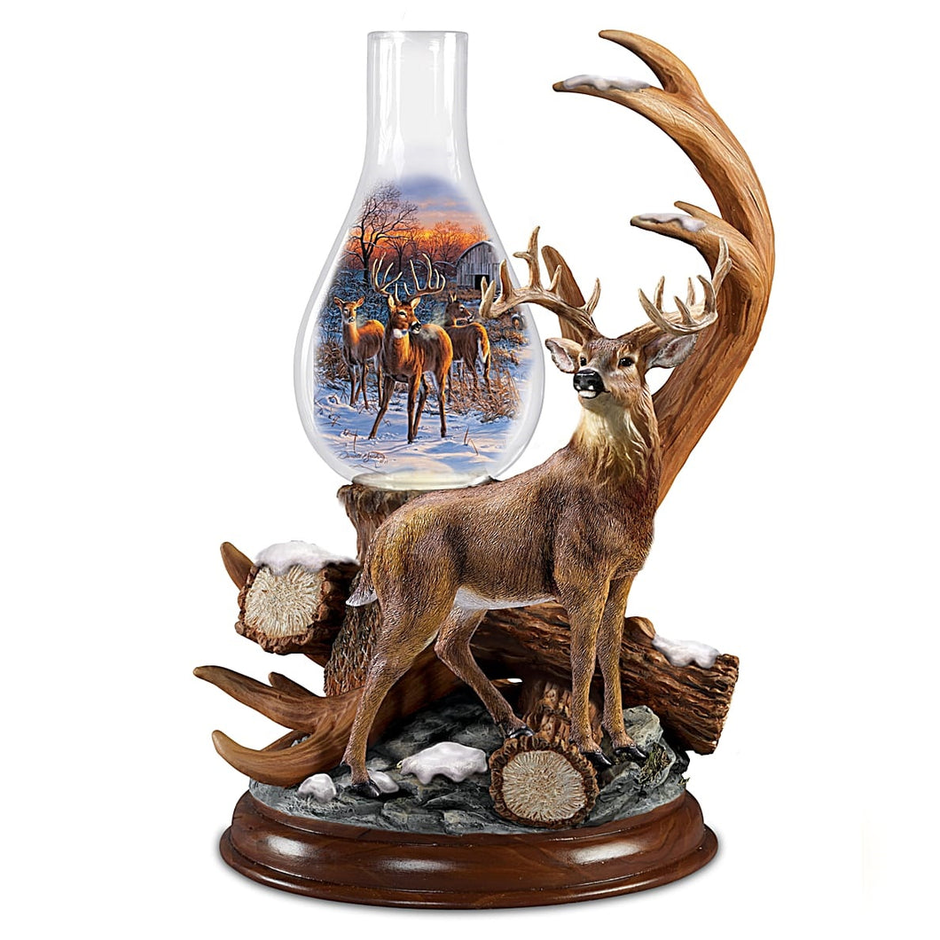 The Bradford Exchange Out of The Clearing Deer Sculpture Antler Lamp by Darell Bush 12-inches - RCE Global Solutions