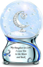 Load image into Gallery viewer, The Bradford Exchange My Daughter-in-Law, I Love You to The Moon and Back Musical Glitter Globe 5.75-inches - RCE Global Solutions
