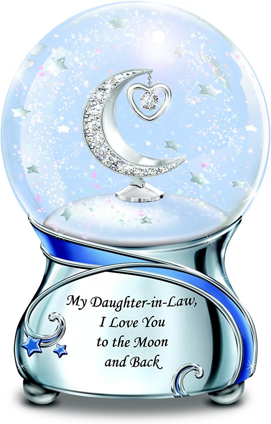 The Bradford Exchange My Daughter-in-Law, I Love You to The Moon and Back Musical Glitter Globe 5.75-inches - RCE Global Solutions