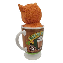 Load image into Gallery viewer, The Hamilton Collection Coffee Cats Collection Issue #8: Feline Fine Irish Coffee Figurine Handcrafted Cat &amp; Coffee Mug Collectible Purr-Colated Purr-Fection by Kayomi Harai 4.5-inches
