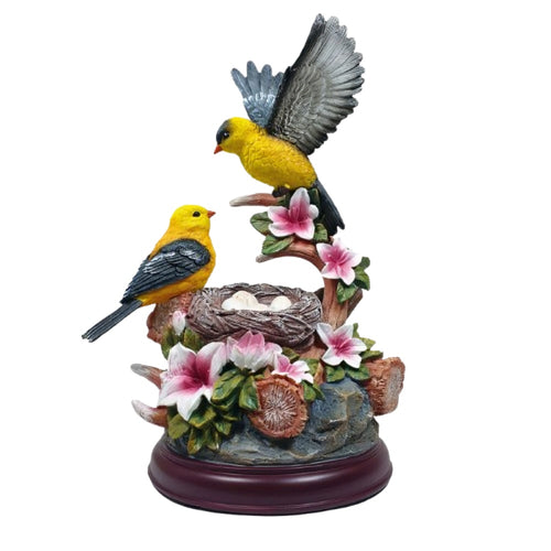The Bradford Exchange Gorgeous Goldfinches Nature's Masterpieces Sculpture Collection Issue #4 Handcrafted Songbirds Paired with Antlers Each Sculpture Individually Painted Realistic Details and Mahogany-Finished Bases7