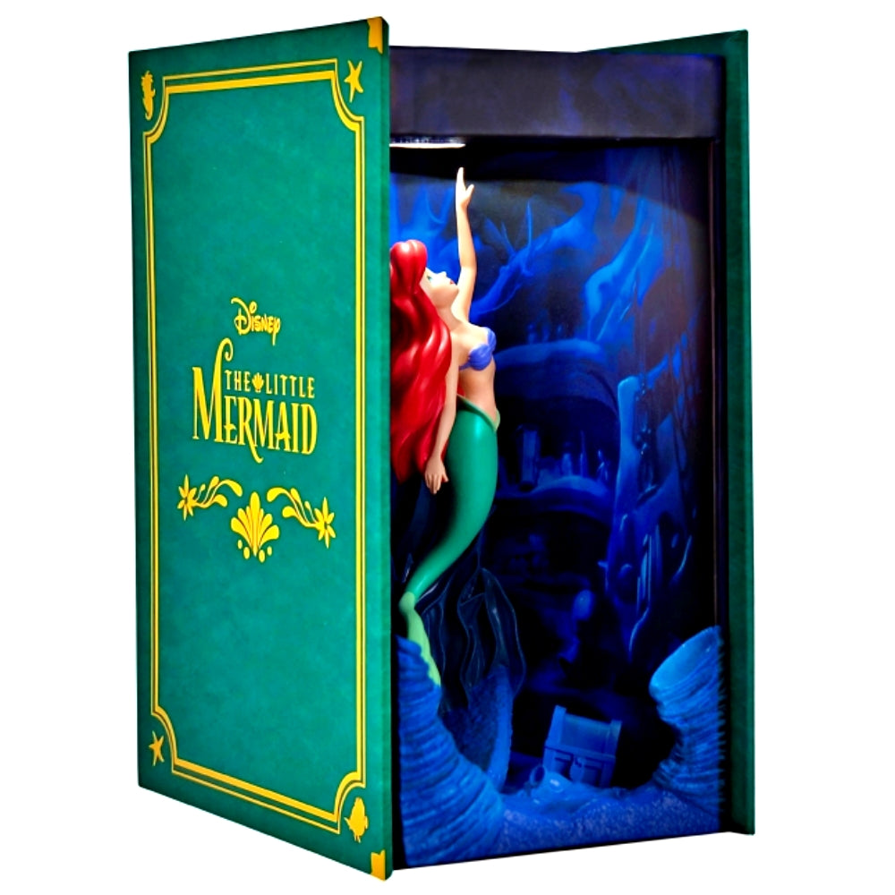 The Bradford Exchange Disney The Little Mermaid Storybook Nooks Illuminated Bookend Collection Handcrafted Light-Up Bookends 6.5-inches
