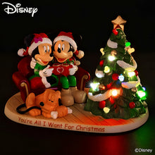 Load image into Gallery viewer, The Hamilton Collection Disney Mickey Mouse and Minnie Mouse You&#39;re All I Want for Christmas Figurine Festive LED-Lit Christmas Tree Handcrafted Christmas Decoration Featuring Disneys Pluto and Heartwarming Sentiment 5.5-inches - RCE Global Solutions
