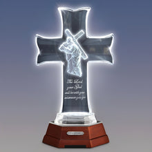 Load image into Gallery viewer, The Bradford Exchange &quot;Lord of Lords&quot; Issue #6 Heavenly Grace Illuminated Glass Cross Religious Sculpture Collection 11-inches - RCE Global Solutions
