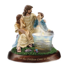 Load image into Gallery viewer, The Bradford Exchange Let The Children Come To Me Candleholder Jesus Sculpture With Tealight Candle 8-inches - RCE Global Solutions
