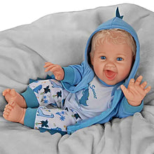 Load image into Gallery viewer, The Ashton-Drake Galleries Sweet Snugglesaurus Baby Collectible Doll Realistic Reborn with RealTouch® Vinyl Giggles and Roars Hand-Rooted Hair Weighted Body and Dinosaur Outfit by Ping Lau 17-inches
