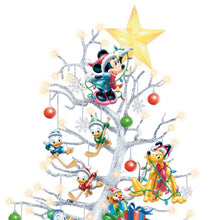 Load image into Gallery viewer, The Bradford Exchange Magic of Disney Pre-Lit Tabletop Glitter Christmas Tree Decoration Mickey Minnie Goofy Pluto Donald Duck and More 13&quot;-Inches - RCE Global Solutions
