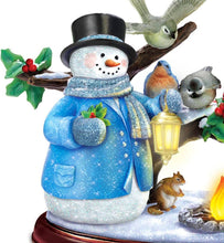 Load image into Gallery viewer, The Bradford Exchange Lighted Musical Snowman &amp; Songbird Sculpture Christmas Decoration by Thomas Kinkade 12.5&quot;-Inches - RCE Global Solutions
