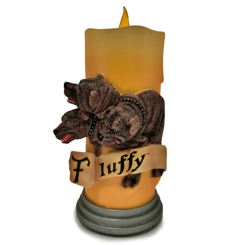 The Bradford Exchange HARRY POTTER HOGWARTS House Flameless Candle Collection Issue: 'FLUFFY' Sculpted LED Candle with Remote Control and Badger Crest 7-Inches