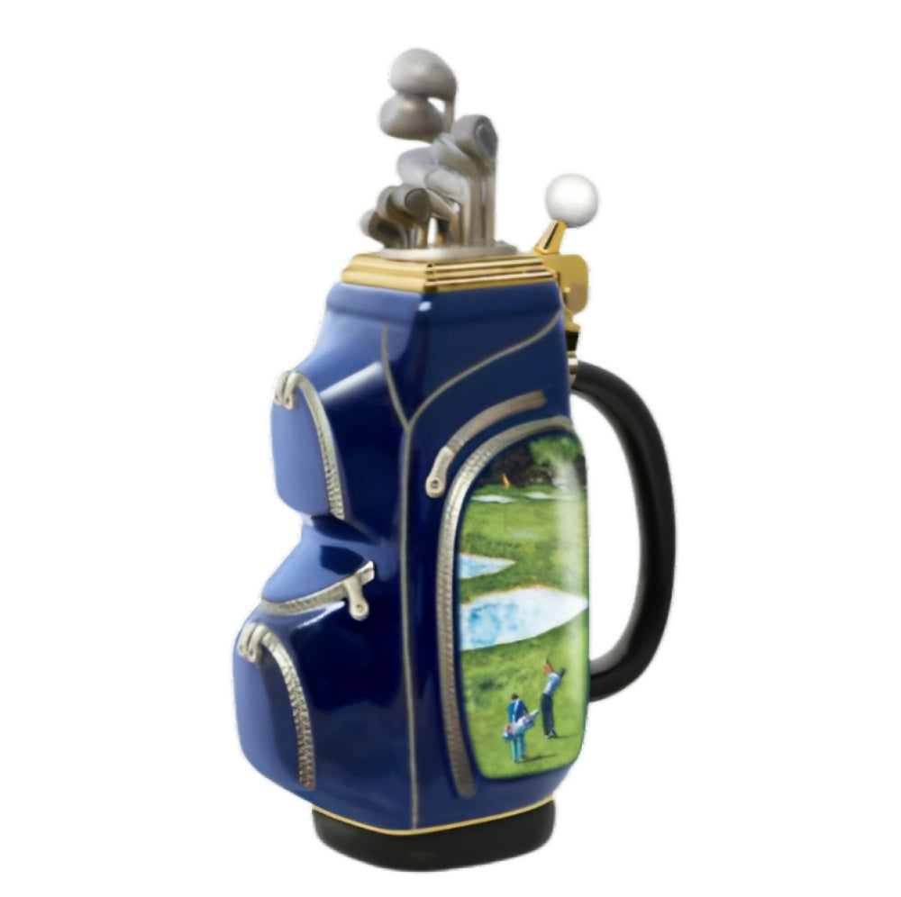 The Bradford Exchange 19th Hole Golf Bag Stein Unique Golf Lover's Collectible with 22K Gold Accents Sculptural Irons & Woods Heirloom Porcelain 10-Inches - RCE Global Solutions