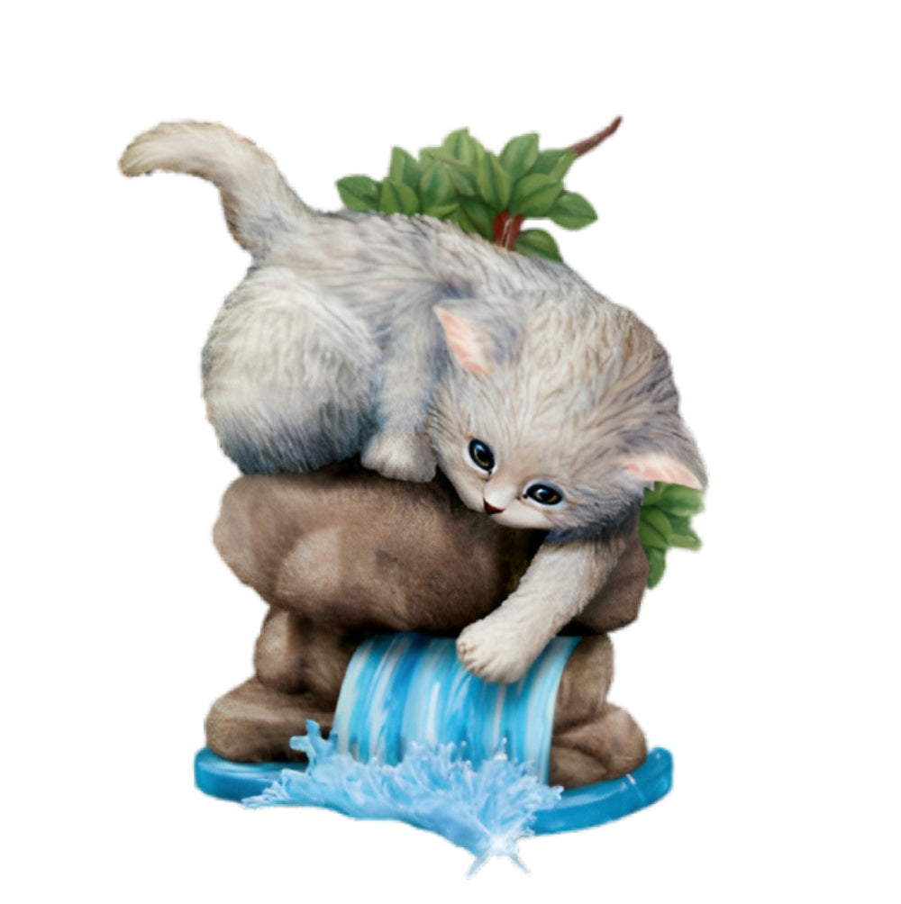 The Hamilton Collection Splashin Good Time A Delightful Kitten Figurine Collection Issue #3 3D Sculptural Detail Handcrafted And Hand Painted Figurine by Jurgen Scholz 4-inches - RCE Global Solutions