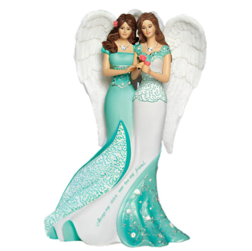 The Bradford Exchange Always My Sister Now Too My Friend Heartfelt Celebration of Sisterhood Hand Cast and Hand Painted with 40 genuine Swarovski Crystal Angel Figurine 8-inches - RCE Global Solutions