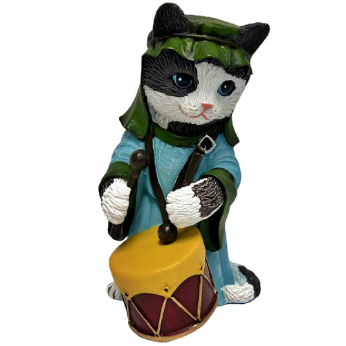 The Bradford Exchange Drummer Kitten Issue #7 from The PURR-fect Christmas Pageant Nativity Cat Figurine Collection Handcrafted and Hand-painted Christmas Decorations 4.5-inches