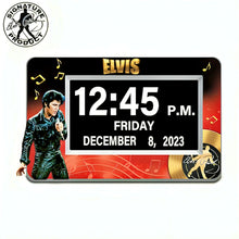 Load image into Gallery viewer, The Bradford Exchange Elvis Presley Digital Clock Full Disclosure Easy-Read Clock with 1.5-Inch Digits Artisan-Crafted Resin Frame with USB Port and Remote Control Features Iconic Portrait and Facsimile Autograph 9.5&quot; W x 7&quot; H
