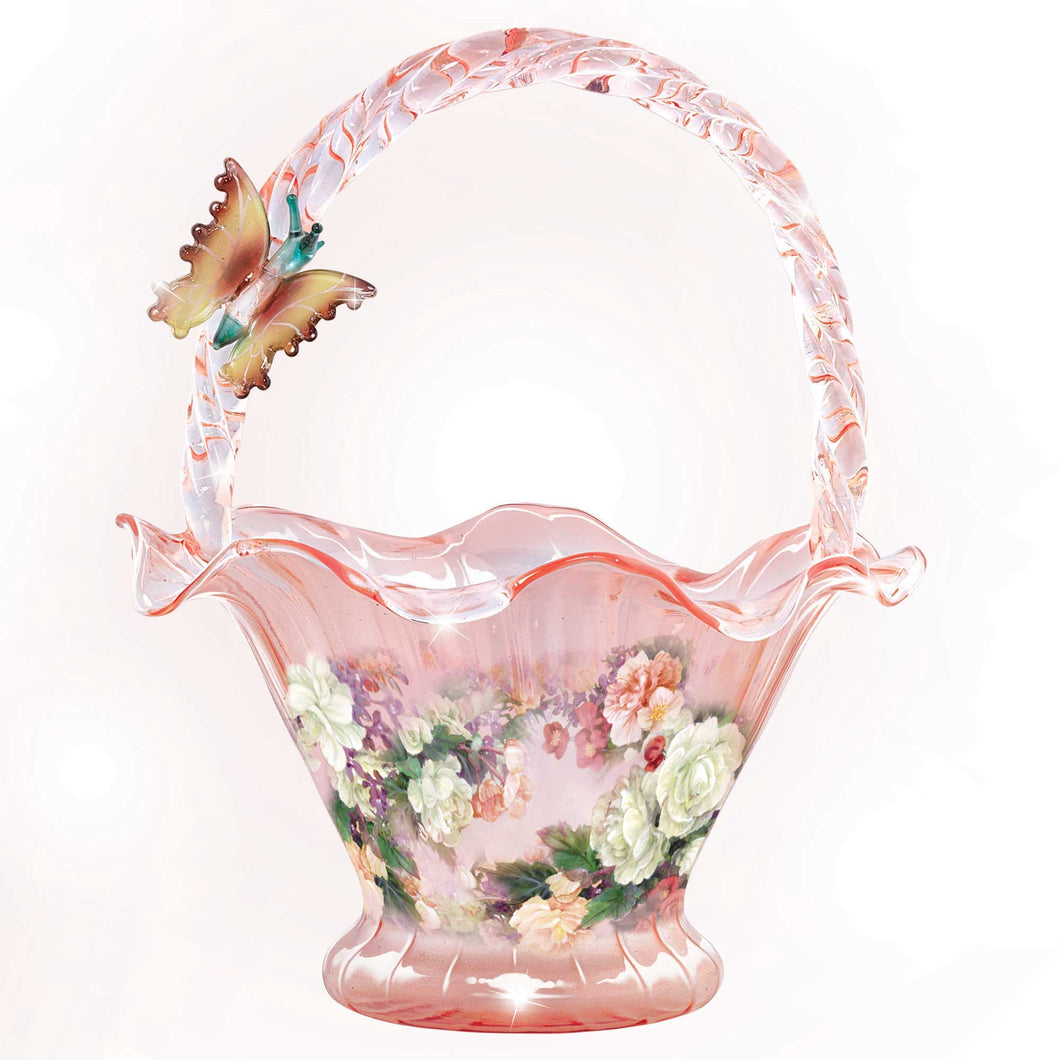 The Bradford Exchange Topaz Treasure Hand-Blown Art Glass Bowl by Lena Liu 7.5-inches - RCE Global Solutions