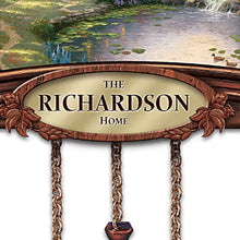 Load image into Gallery viewer, The Bradford Exchange Thomas Kinkade Timeless Moments Personalized Cuckoo Clock with Family Name Engraving and Seasonal Artwork 9-Inches
