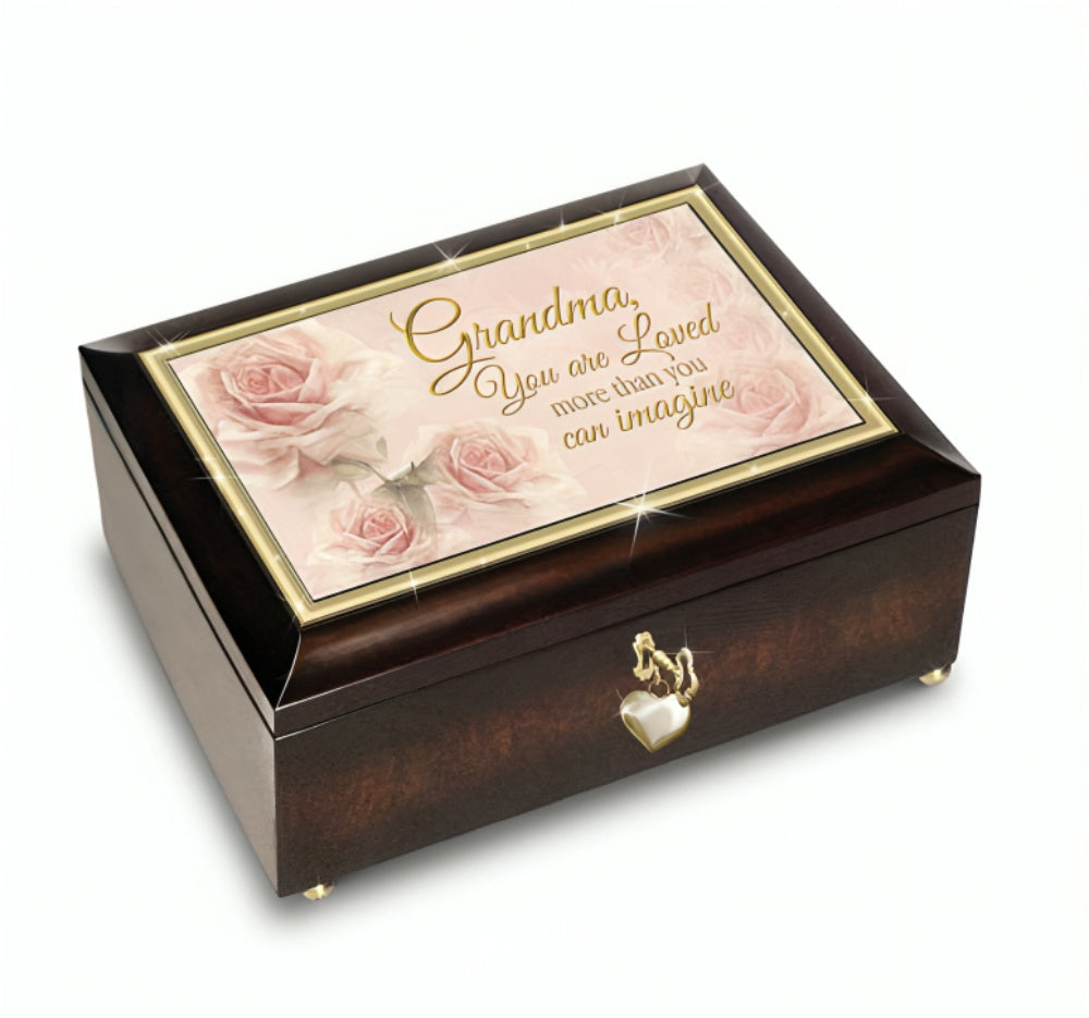 The Bradford Exchange Grandma, You Are Loved Music Box: Mahogany-Toned Keepsake with 