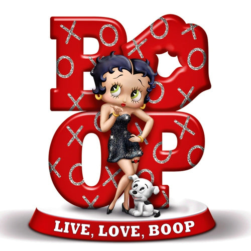 The Hamilton Collection Its All About the Boop-itude Figurine Collection Issue #1: 'Live Love Boop' Hand-Painted Betty Boop and Pudgy Figurines with Sparkly Accents and Bold Attributes 5-inches - RCE Global Solutions