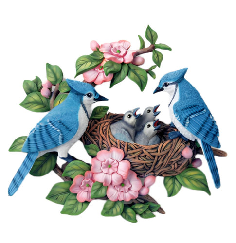 The Bradford Exchange Spring Awakenings Wall Decor Collection Issue #5 Blissful Blue Jays Sculpture 10-inches - RCE Global Solutions