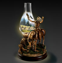 Load image into Gallery viewer, The Bradford ExchangeBlessings Of The Spirits Spiritual Reverence Illuminated Calling on the Spirits Sculpture Native American Inspired Shaman Masterpiece with Glass Lantern Handcrafted Bronze Statue by Chuck Ren 13-inches - RCE Global Solutions
