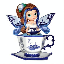 Load image into Gallery viewer, The Hamilton Collection Romance Teacup Fairy Figurine Collection Issue #2: A Lasting Lifelong Journey Handcrafted Resin with Glitter Accents and Detailed Wings by Jasmine Becket-Griffith 5-inches
