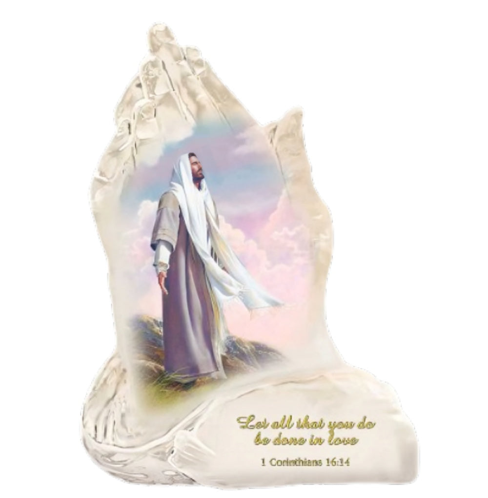 The Bradford Exchange Done In Love Issue #16 Praying Hands Religious Art Collectible Figurine with Art by Greg Olsen 6-inches - RCE Global Solutions