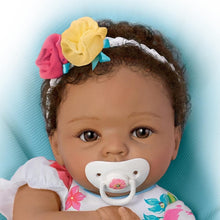 Load image into Gallery viewer, The Ashton - Drake Galleries Gabrielle African American Black Baby Girl Doll Lifelike Realistic Weighted Poseable with Soft TrueTouch® Authentic Silicone Skin by Cheryl Hill 16-Inches

