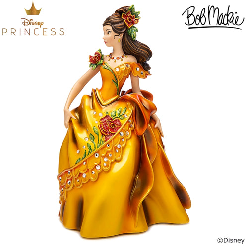 The Bradford Exchange Princess Belle Handcrafted Figurine Inspired by Beauty and the Beast Exquisitely Reimagined in Bob Mackies Dazzling Style Hand-Painted with 40 Citrine-Colored Crystals Disneys Glamorous Jewels Collection by Bob Mackie 7.25-inches - RCE Global Solutions