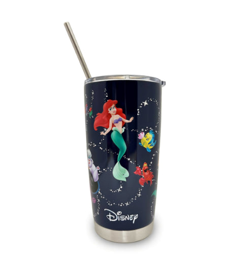 The Bradford Exchange Little Mermaid Travel Tumbler The Magic of Disney Drinkware Collection Issue #3 Reusable with Environmentally Friendly Straws 20 oz - RCE Global Solutions