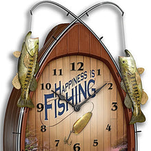 Load image into Gallery viewer, The Bradford Exchange James Meger Lakeside Memories Sculpted Fishing Art Wall Clock - RCE Global Solutions
