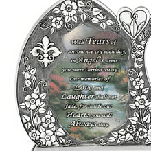 Load image into Gallery viewer, The Hamilton Collection Tears of Sorrow Wind Chime Handcrafted Metallic Finish Wind Chime with Bas-Relief Floral Motif Memorial Gift with &#39;Tears of Sorrow&#39; Poem Soothing Melodic Tribute for Grief and Remembrance by Thomas Kinkade 10.75&quot; W x 7.75&quot; H-inches - RCE Global Solutions

