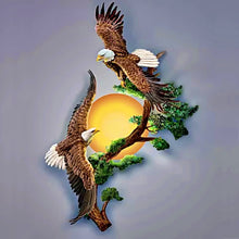 Load image into Gallery viewer, The Bradford Exchange Soaring Sunrise Eagle Wall Décor Illuminated Cold-Cast Bronze Sculptures with Hand-Painted Details and Frosted Art Glass Sun Wireless LED Wall Sconce 20-inches - RCE Global Solutions

