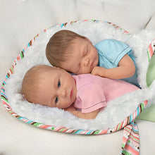 Load image into Gallery viewer, The Ashton-Drake Galleries Madison and Mason Lifelike So Truly Real® Poseable Baby Girl Boy Twin Doll Set With Soft RealTouch® Vinyl Skin and Custom Baby Bunting by Artist Donna Lee 13&quot;-Inches
