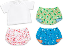 Load image into Gallery viewer, The Ashton-Drake Galleries Baby Doll Clothes Set, 4 Pieces, Reversible Holiday Diaper Covers and T-Shirt, Fits 16-20 Inch Dolls - RCE Global Solutions
