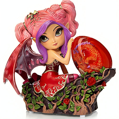The Hamilton Collection Guardian Of The Brilliant Treasures of the Mystic Dragonlings Figurine Collection Issue #4 Lighted Dragon Egg & Fairy Figurine by Jasmine Becket-Griffith 5-inches