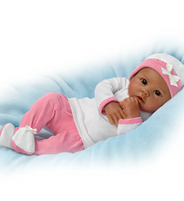 Load image into Gallery viewer, The Ashton - Drake Galleries Jayla Lifelike So Truly Real® Interactive African American Black Baby Girl Doll that Breathes and Has Heartbeat with Soft RealTouch® Vinyl Skin by Doll Artist Linda Murray 19&quot;-Inches - RCE Global Solutions
