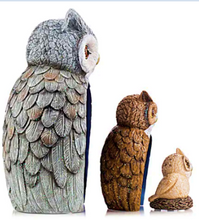 Load image into Gallery viewer, Blake Jensen Owl Family Nesting Trio Figurine Set with Swarovski Crystals by The Hamilton Collection - RCE Global Solutions
