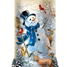 Load image into Gallery viewer, The Bradford Exchange Love Flameless Candles With Snowflake Projectors Flurries of Light Candle Collection Issue #1 Hand-Cast and Hand-Painted Miniature Landscape with Glittery Snow-Covered Forest Christmas Decoration by Dona Gelsinger 6.5-inches - RCE Global Solutions
