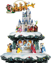 Load image into Gallery viewer, The Bradford Exchange Wonderful World Of Disney Ultimate 75 Character Tabletop Christmas Tree Decoration Mickey Cinderella Pooh and More 10 Scenes 20 Led Lights 4 Tiers of Movement and Music 16-Inches
