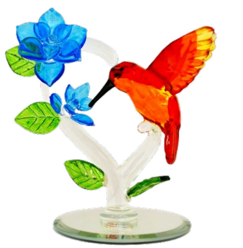 The Bradford Exchange Garden Treasures of Sparkling Elegance Collection Issue #11: Wings Of Serenity Hummingbird Handcrafted Crystal Jewel Toned Colors with Mirrored Base Figurine 6-inches - RCE Global Solutions