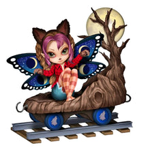 Load image into Gallery viewer, The Hamilton Collection All Aboard the Halloween Express Figurine Collection Issue #3 Furr-ociously Friendly Fairy in Frankenstein Bride Costume Handcrafted Resin by Jasmine Becket-Griffith 4.25-Inches
