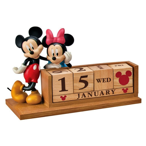 The Bradford Exchange Disney Mickey Mouse & Friends Desk Accessory Collection Issue #1 "Perpetual Calendar” with Sculpted Mickey Mouse & Minnie Mouse Handcrafted Resin Base 5.5" W x 3.5" H