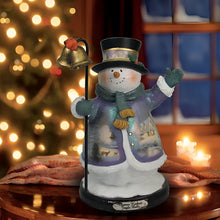 Load image into Gallery viewer, The Bradford Exchange Winter Wonderland Snowman Heirloom Classics Collection Issue #10 Jingle Bells Holiday Decoration Figurine by Thomas Kinkade 7-inches
