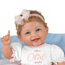 Load image into Gallery viewer, The Ashton-Drake Galleries Little Miss One-derful Collector&#39;s Edition Baby Doll by Master Doll Artist Ping Lau with RealTouch® Vinyl Skin, Hand-rooted Hair, Poseable 18.5-inches - RCE Global Solutions
