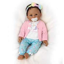 Load image into Gallery viewer, The Ashton-Drake Galleries One of A Kind Ciara Lifelike So Truly Real® African American Black Baby Girl Doll with Soft RealTouch® Vinyl Skin and Extra Coordinating Cardigan and Pants 18&quot;-Inches - RCE Global Solutions
